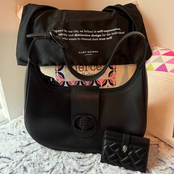 NWOT Kurt Geiger Chelsea Hobo Bag NIB Quilted Card Holder Bundle